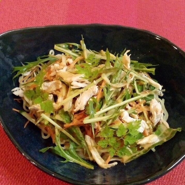 香味野菜入り♡サラダチキンのエスニック冷やし中華